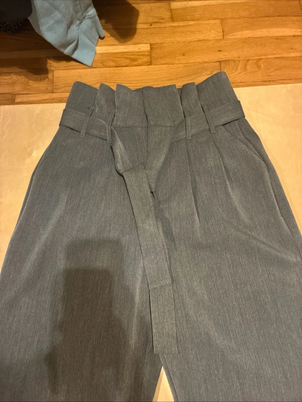 Romeo & Juliet Couture Gray High-Waist Paperbag Chinos